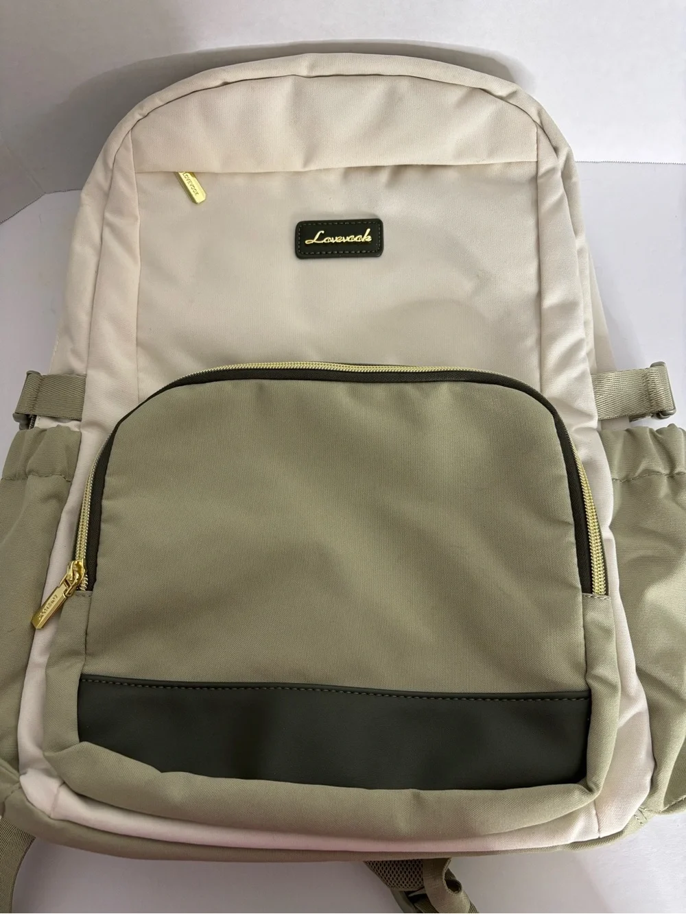 Lovevook Cream & Olive Green Backpack